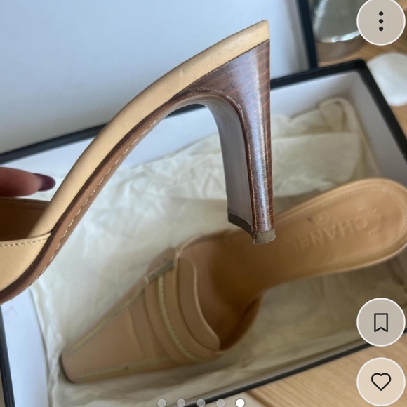 Vintage Chanel mules tan, size 38 great condition - Picture 4 of 4